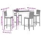 vidaXL 5-tlg. Gartenbar-Set Grau Massivholz Akazie und Poly Rattan vidaXL 5-tlg. Gartenbar-Set Grau Massivholz Akazie und Poly Rattan