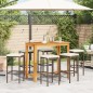 vidaXL 7-tlg. Gartenbar-Set Braun Massivholz Akazie und Poly Rattan vidaXL 7-tlg. Gartenbar-Set Braun Massivholz Akazie und Poly Rattan