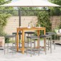 vidaXL 7-tlg. Gartenbar-Set Grau Massivholz Akazie und Poly Rattan vidaXL 7-tlg. Gartenbar-Set Grau Massivholz Akazie und Poly Rattan