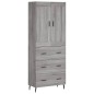 Highboard Grau Sonoma 69,5x34x180 cm Holzwerkstoff Highboard Grau Sonoma 69,5x34x180 cm Holzwerkstoff