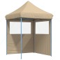 vidaXL Partyzelt Faltbar Pop-Up mit 2 Seitenteilen Beige vidaXL Partyzelt Faltbar Pop-Up mit 2 Seitenteilen Beige