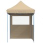 vidaXL Partyzelt Faltbar Pop-Up mit 2 Seitenteilen Beige vidaXL Partyzelt Faltbar Pop-Up mit 2 Seitenteilen Beige
