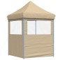 vidaXL Partyzelt Faltbar Pop-Up mit 2 Seitenteilen Beige vidaXL Partyzelt Faltbar Pop-Up mit 2 Seitenteilen Beige