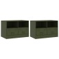 vidaXL TV-Schränke 2 Stk. Olivgrün 67x39x44 cm Stahl vidaXL TV-Schränke 2 Stk. Olivgrün 67x39x44 cm Stahl