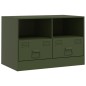 vidaXL TV-Schränke 2 Stk. Olivgrün 67x39x44 cm Stahl vidaXL TV-Schränke 2 Stk. Olivgrün 67x39x44 cm Stahl