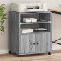 vidaXL Druckerständer mit Rollen Grau Sonoma 60x48x74 cm vidaXL Druckerständer mit Rollen Grau Sonoma 60x48x74 cm