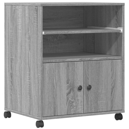 vidaXL Druckerständer mit Rollen Grau Sonoma 60x48x74 cm