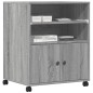 vidaXL Druckerständer mit Rollen Grau Sonoma 60x48x74 cm vidaXL Druckerständer mit Rollen Grau Sonoma 60x48x74 cm