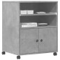 vidaXL Druckerständer mit Rollen Betongrau 60x48x74 cm vidaXL Druckerständer mit Rollen Betongrau 60x48x74 cm