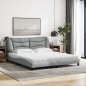 vidaXL Bett mit Matratze Hellgrau 180x200 cm Stoff vidaXL Bett mit Matratze Hellgrau 180x200 cm Stoff