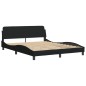 vidaXL Bett mit Matratze Schwarz 160x200 cm Stoff vidaXL Bett mit Matratze Schwarz 160x200 cm Stoff