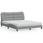 vidaXL Bett mit Matratze Hellgrau 160x200 cm Stoff vidaXL Bett mit Matratze Hellgrau 160x200 cm Stoff