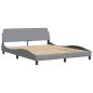 vidaXL Bett mit Matratze Hellgrau 160x200 cm Stoff vidaXL Bett mit Matratze Hellgrau 160x200 cm Stoff