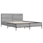 vidaXL Bettgestell Grau Sonoma 150x200 cm Holzwerkstoff und Metall vidaXL Bettgestell Grau Sonoma 150x200 cm Holzwerkstoff und Metall