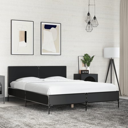 vidaXL Bettgestell Schwarz 140x190 cm Holzwerkstoff und Metall