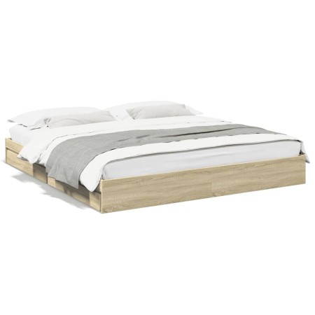 vidaXL Bettgestell mit Schubladen Sonoma-Eiche 180x200cm Holzwerkstoff