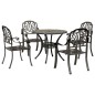 vidaXL 5-tlg. Garten-Essgruppe Bronzen Aluminiumguss vidaXL 5-tlg. Garten-Essgruppe Bronzen Aluminiumguss
