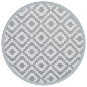 vidaXL Outdoor-Teppich Grau Ø160 cm PP