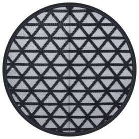 vidaXL Outdoor-Teppich Schwarz Ø120 cm PP