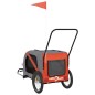 vidaXL Fahrradanhänger Hunde Orange und Grau Oxford-Gewebe und Eisen vidaXL Fahrradanhänger Hunde Orange und Grau Oxford-Gewebe und Eisen