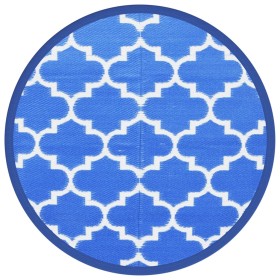 vidaXL Outdoor-Teppich Blau Ø120 cm PP