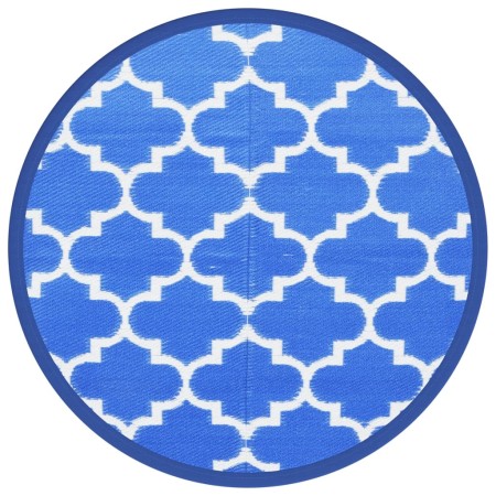 vidaXL Outdoor-Teppich Blau Ø120 cm PP