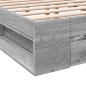 vidaXL Bettgestell mit Schubladen Grau Sonoma 120x190 cm Holzwerkstoff vidaXL Bettgestell mit Schubladen Grau Sonoma 120x190 cm Holzwerkstoff