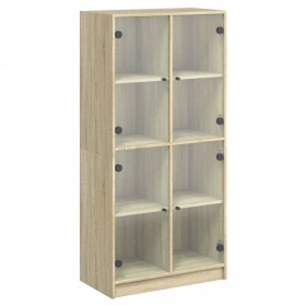 vidaXL Highboard mit Türen Sonoma-Eiche 68x37x142 cm Holzwerkstoff