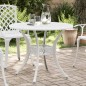 vidaXL Gartentisch Weiß Ø90x75 cm Aluminiumguss vidaXL Gartentisch Weiß Ø90x75 cm Aluminiumguss