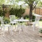 vidaXL Gartentisch Weiß Ø90x75 cm Aluminiumguss vidaXL Gartentisch Weiß Ø90x75 cm Aluminiumguss
