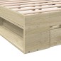 vidaXL Bettgestell mit Schubladen Sonoma-Eiche 150x200cm Holzwerkstoff vidaXL Bettgestell mit Schubladen Sonoma-Eiche 150x200cm Holzwerkstoff