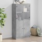 vidaXL Highboard mit Türen Betongrau 68x37x142 cm Holzwerkstoff