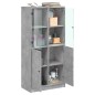 vidaXL Highboard mit Türen Betongrau 68x37x142 cm Holzwerkstoff