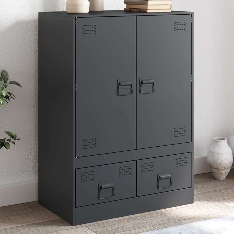 vidaXL Highboard Anthrazit 67x39x95 cm Stahl vidaXL Highboard Anthrazit 67x39x95 cm Stahl