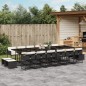 vidaXL 17-tlg. Garten-Essgruppe mit Kissen Schwarz Poly Rattan vidaXL 17-tlg. Garten-Essgruppe mit Kissen Schwarz Poly Rattan