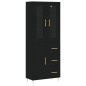 Highboard Schwarz 69,5x34x180 cm Holzwerkstoff Highboard Schwarz 69,5x34x180 cm Holzwerkstoff