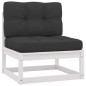 8-tlg. Garten-Lounge-Set mit Kissen Weiß Kiefer Massivholz 8-tlg. Garten-Lounge-Set mit Kissen Weiß Kiefer Massivholz