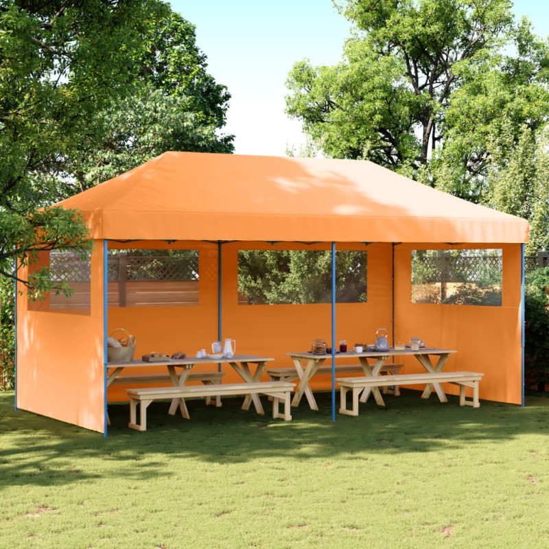 vidaXL Partyzelt Faltbar Pop-Up mit 3 Seitenteilen Orange vidaXL Partyzelt Faltbar Pop-Up mit 3 Seitenteilen Orange