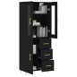 Highboard Schwarz 69,5x34x180 cm Holzwerkstoff Highboard Schwarz 69,5x34x180 cm Holzwerkstoff