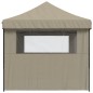 vidaXL Partyzelt Faltbar Pop-Up mit 3 Seitenteilen Taupe vidaXL Partyzelt Faltbar Pop-Up mit 3 Seitenteilen Taupe