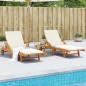 vidaXL Sonnenliegen 2 Stk. mit Auflagen 200x68x83 cm Massivholz Akazie vidaXL Sonnenliegen 2 Stk. mit Auflagen 200x68x83 cm Massivholz Akazie