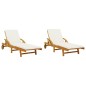 vidaXL Sonnenliegen 2 Stk. mit Auflagen 200x68x83 cm Massivholz Akazie vidaXL Sonnenliegen 2 Stk. mit Auflagen 200x68x83 cm Massivholz Akazie