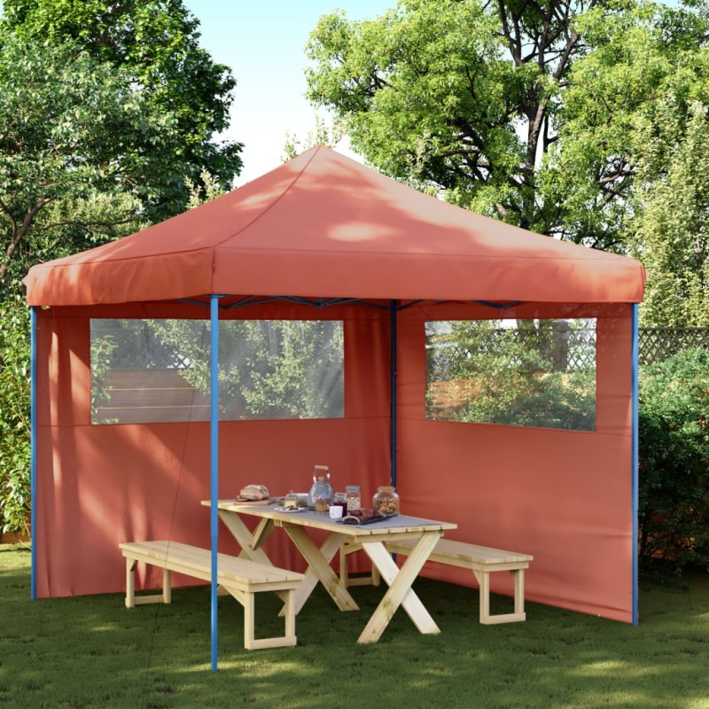 vidaXL Partyzelt Faltbar Pop-Up mit 2 Seitenteilen Terrakottarot vidaXL Partyzelt Faltbar Pop-Up mit 2 Seitenteilen Terrakottarot