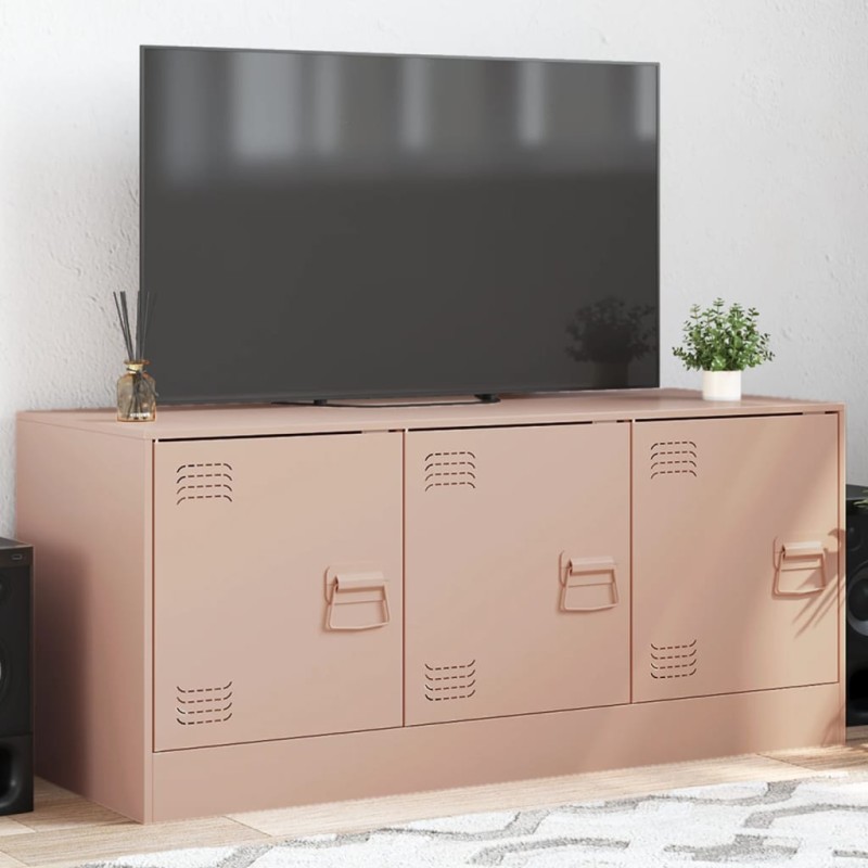 vidaXL TV-Schrank Rosa 99x39x44 cm Stahl vidaXL TV-Schrank Rosa 99x39x44 cm Stahl