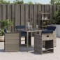 vidaXL Gartenstühle mit Kissen 4 Stk. Grau Poly Rattan vidaXL Gartenstühle mit Kissen 4 Stk. Grau Poly Rattan