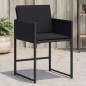 vidaXL Gartenstühle mit Kissen 4 Stk. Schwarz Poly Rattan vidaXL Gartenstühle mit Kissen 4 Stk. Schwarz Poly Rattan