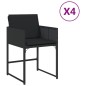 vidaXL Gartenstühle mit Kissen 4 Stk. Schwarz Poly Rattan vidaXL Gartenstühle mit Kissen 4 Stk. Schwarz Poly Rattan