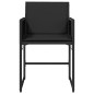 vidaXL Gartenstühle mit Kissen 4 Stk. Schwarz Poly Rattan vidaXL Gartenstühle mit Kissen 4 Stk. Schwarz Poly Rattan