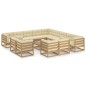 14-tlg. Garten-Lounge-Set Kissen Honigbraun Kiefer Massivholz 14-tlg. Garten-Lounge-Set Kissen Honigbraun Kiefer Massivholz