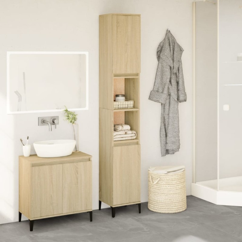 vidaXL Badschrank Sonoma-Eiche 30x30x190 cm Holzwerkstoff vidaXL Badschrank Sonoma-Eiche 30x30x190 cm Holzwerkstoff